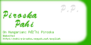 piroska pahi business card